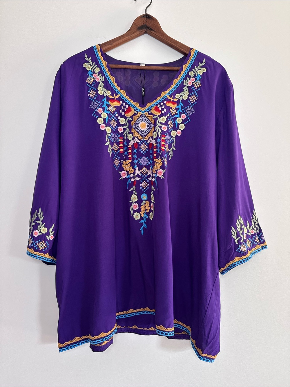 Laura Klein Embroidered Fiesta Boho Blouse 3XL
